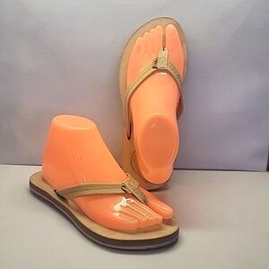 REEF TAN LEATHER FLIP FLOPS SANDALS (sz 6)